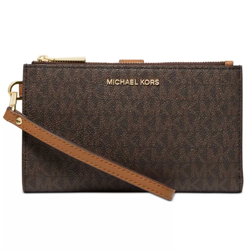 NEW Michael Kors Signature Jet Set Double-Zip Wristlet